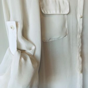 Zara Tops - New Look Sheer Button-up Blouse w Pearl Buttons Zara Tops - New Look Sheer Button-up Blouse w Pearl Buttons